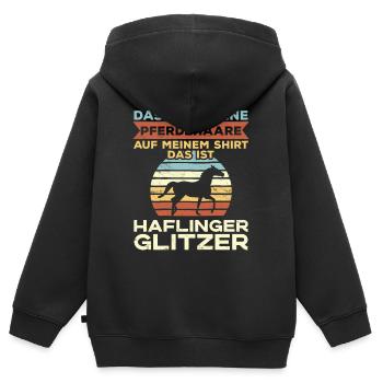 Haflinger Pferd Pferdespruch Reiterinnen - Kinder Premium Organic Zip Hoodie - Schwarz - Hinten - AI Model Kid Male (0cm)