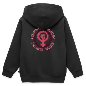 Feminist Women Demo Gift - Kids Premium Organic Zip-up Hoodie - black - Back - AI Model Kid Male (0cm)