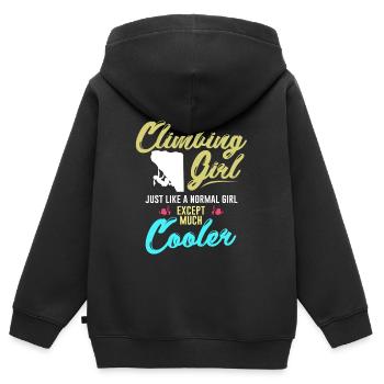 Montée - Sweat Premium à capuche zippé enfant bio - noir - Dos - AI Model Kid Male (0cm)
