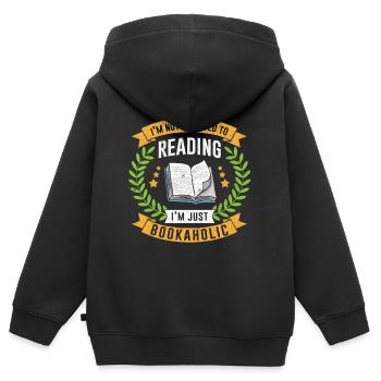 Livre - Sweat Premium à capuche zippé enfant bio - noir - Dos - AI Model Kid Male (0cm)