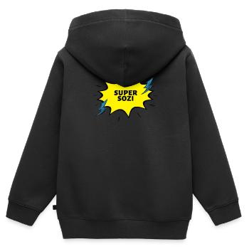 Super Social Work Gift - Kids Premium Organic Zip-up Hoodie - black - Back - AI Model Kid Male (0cm)