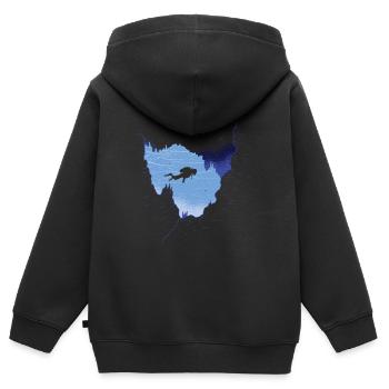 Diver diver diving gift - Kids Premium Organic Zip-up Hoodie - black - Back - AI Model Kid Male (0cm)