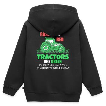 Traktor Trekker Bauer Landwirt - Kinder Premium Organic Zip Hoodie - Schwarz - Hinten - AI Model Kid Male (0cm)