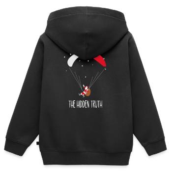 Parapente parapente volant Noël - Sweat Premium à capuche zippé enfant bio - noir - Dos - AI Model Kid Male (0cm)