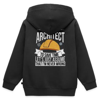 architecte - Sweat Premium à capuche zippé enfant bio - noir - Dos - AI Model Kid Male (0cm)