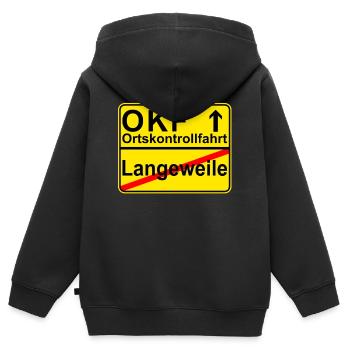 OKF Ortskontrollfahrt Ort Schild - Kinder Premium Organic Zip Hoodie - Schwarz - Hinten - AI Model Kid Male (0cm)