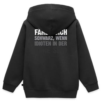 Färbt Sich Schwarz Bei Idioten - Kinder Premium Organic Zip Hoodie - Schwarz - Hinten - AI Model Kid Male (0cm)