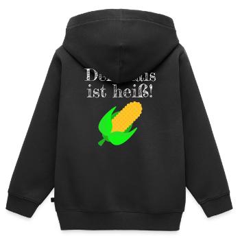Mais Häckseln Landwirt Bauer Ernte Corn harvest - Kinder Premium Organic Zip Hoodie - Schwarz - Hinten - AI Model Kid Male (0cm)