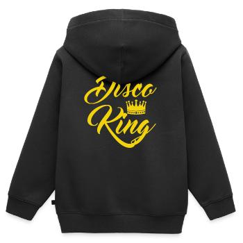 Chemise Disco King des années 1970 / soirée dansante vintage des années 70 - Sweat Premium à capuche zippé enfant bio - noir - Dos - AI Model Kid Male (0cm)