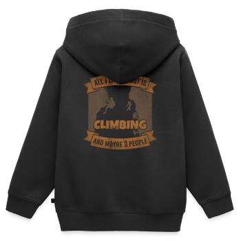 Felsklettern Boulder Klettern Bergsteigen Geschenk - Kinder Premium Organic Zip Hoodie - Schwarz - Hinten - AI Model Kid Male (0cm)