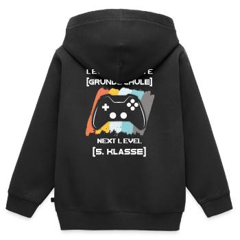 Formation de 5e classe Niveau de jeu de 5e classe - Sweat Premium à capuche zippé enfant bio - noir - Dos - AI Model Kid Male (0cm)