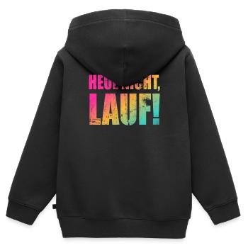 Heul nicht, Lauf! - Laufen, Joggen, Sport, Rennen - Kinder Premium Organic Zip Hoodie - Schwarz - Hinten - AI Model Kid Male (0cm)