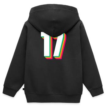 17 - Sweat Premium à capuche zippé enfant bio - noir - Dos - AI Model Kid Male (0cm)