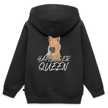 Haflinger Pferd Reiterhof Pferdespruch - Kinder Premium Organic Zip Hoodie - Schwarz - Hinten - AI Model Kid Male (0cm)