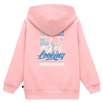 Water polo - Sweat Premium à capuche zippé enfant bio - rose - Dos - AI Model Kid Female (0cm)