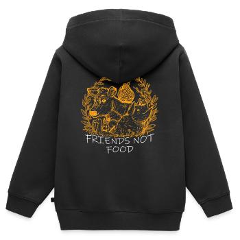 Vegetarisch Vegan Geschenk - Kinder Premium Organic Zip Hoodie - Schwarz - Hinten - AI Model Kid Male (0cm)