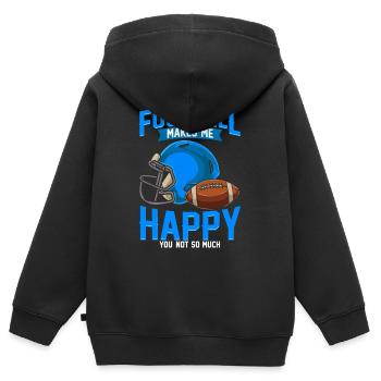 American football - Kinder Premium Organic Zip Hoodie - Schwarz - Hinten - AI Model Kid Male (0cm)