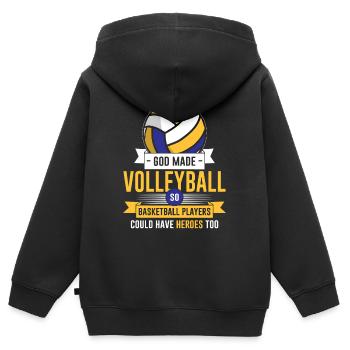 Volleyball - Kinder Premium Organic Zip Hoodie - Schwarz - Hinten - AI Model Kid Male (0cm)