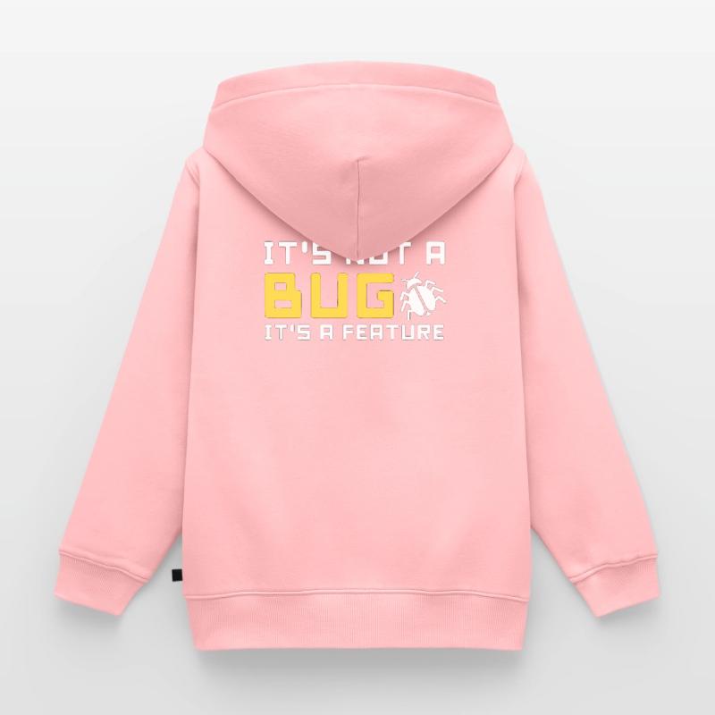 bug feature informatik code programmierer programm Kinder Premium Organic Zip Hoodie