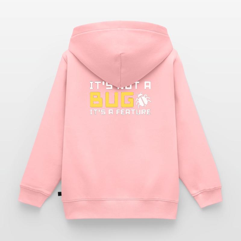 bug feature informatik code programmierer programm Kinder Premium Organic Zip Hoodie