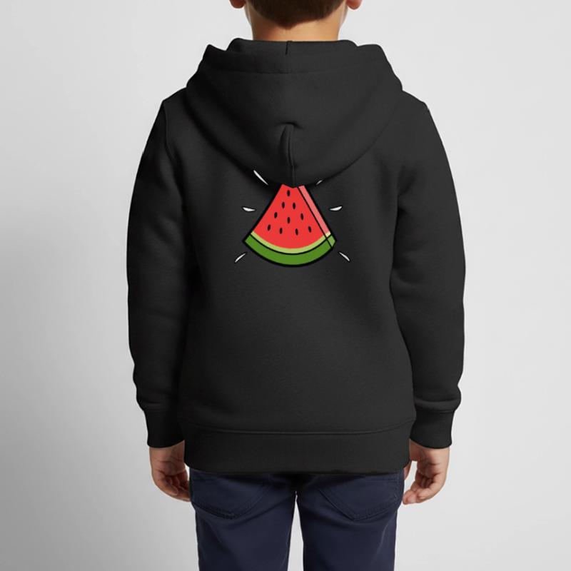 Conception drôle de pastèque pour la plage Sweat Premium à capuche zippé enfant bio