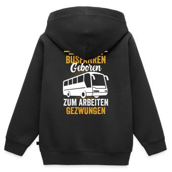 Bus Busfahrer Reisebus Omnibus Schulbus Lustig - Kinder Premium Organic Zip Hoodie - Schwarz - Hinten - AI Model Kid Male (0cm)