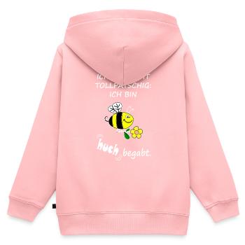 Ich bin nicht tollpatschig. ich bin huch begabt. - Kinder Premium Organic Zip Hoodie - Rosa - Hinten - AI Model Kid Female (0cm)