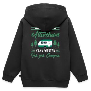 Das Altersheim kann warten - Kinder Premium Organic Zip Hoodie - Schwarz - Hinten - AI Model Kid Male (0cm)