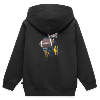 American Football - Kinder Premium Organic Zip Hoodie - Schwarz - Hinten - AI Model Kid Male (0cm)
