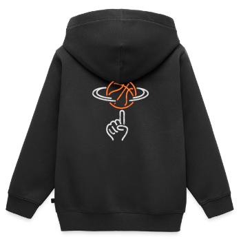 Basketball Ring Trainer Spieler MVP Dribbling Court - Kinder Premium Organic Zip Hoodie - Schwarz - Hinten - AI Model Kid Male (0cm)
