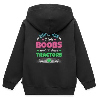 Traktor Trekker Bauer Landwirt - Kinder Premium Organic Zip Hoodie - Schwarz - Hinten - AI Model Kid Male (0cm)