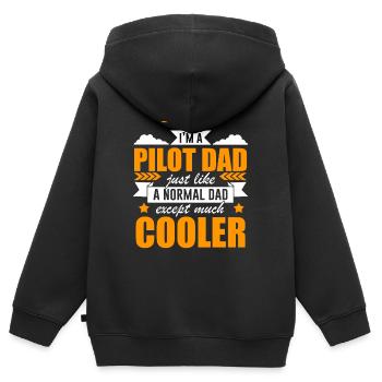 Pilot - Kinder Premium Organic Zip Hoodie - Schwarz - Hinten - AI Model Kid Male (0cm)