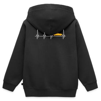 NICE CABRIO OWNER GIFT IDEA - Kinder Premium Organic Zip Hoodie - Schwarz - Hinten - AI Model Kid Male (0cm)