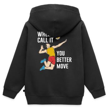 Volleyball Volleyballer - Kinder Premium Organic Zip Hoodie - Schwarz - Hinten - AI Model Kid Male (0cm)