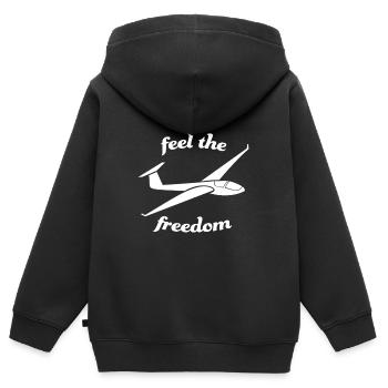 segelflug leidenschaft fallschirmspringen geschenk - Kinder Premium Organic Zip Hoodie - Schwarz - Hinten - AI Model Kid Male (0cm)