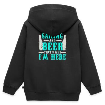 sailing - Kids Premium Organic Zip-up Hoodie - black - Back - AI Model Kid Male (0cm)