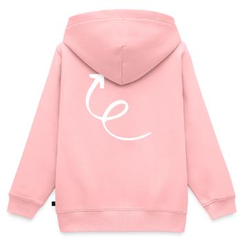 Pfeil Symbol - Kinder Premium Organic Zip Hoodie - Rosa - Hinten - AI Model Kid Female (0cm)