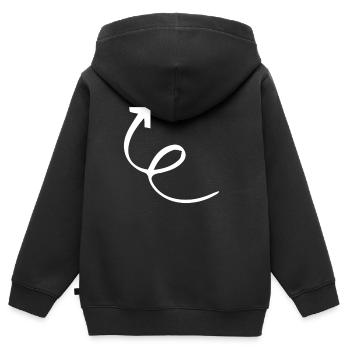 Pfeil Symbol - Kinder Premium Organic Zip Hoodie - Schwarz - Hinten - AI Model Kid Male (0cm)