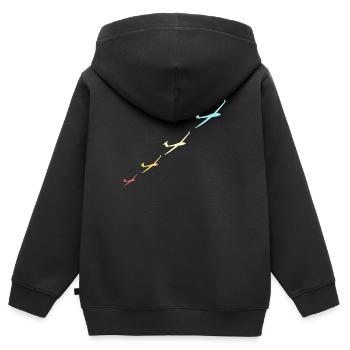 Vol à voile vintage tshirt geschenk - Sweat Premium à capuche zippé enfant bio - noir - Dos - AI Model Kid Male (0cm)