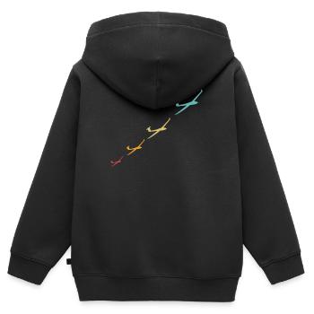 Vol à voile vintage tshirt geschenk - Sweat Premium à capuche zippé enfant bio - noir - Dos - AI Model Kid Male (0cm)
