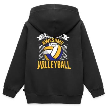 Volleyball Beachvolleyball Team Mannschaft Netz - Kinder Premium Organic Zip Hoodie - Schwarz - Hinten - AI Model Kid Male (0cm)