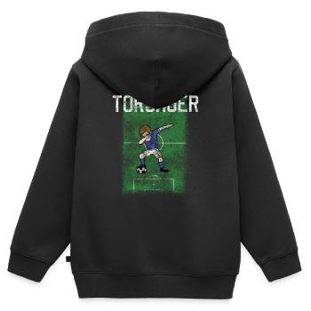 Torjäger Dabbing Fußball Geschenk Jungen - Kinder Premium Organic Zip Hoodie - Schwarz - Hinten - AI Model Kid Male (0cm)
