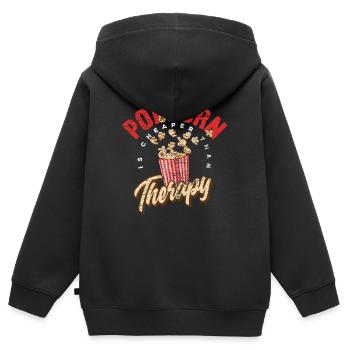 Films de pop-corn - Sweat Premium à capuche zippé enfant bio - noir - Dos - AI Model Kid Male (0cm)
