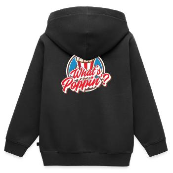 Pop corn - Sweat Premium à capuche zippé enfant bio - noir - Dos - AI Model Kid Male (0cm)