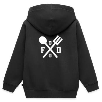 manger - Sweat Premium à capuche zippé enfant bio - noir - Dos - AI Model Kid Male (0cm)