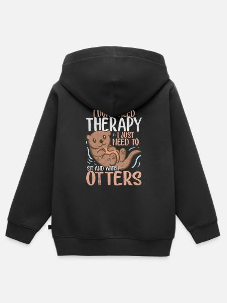 Otter - Kinder Premium Organic Zip Hoodie - Schwarz