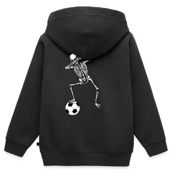 Fussballer Skelett Dab Dabbing Geschenk - Kinder Premium Organic Zip Hoodie - Schwarz - Hinten - AI Model Kid Male (0cm)