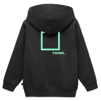 Sortez des sentiers battus, penseur latéral, pensez différemment - Sweat Premium à capuche zippé enfant bio - noir - Dos - AI Model Kid Male (0cm)