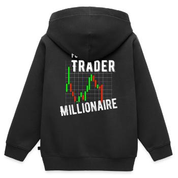 Trading Börse Trader Aktien Geld Geschenk - Kinder Premium Organic Zip Hoodie - Schwarz - Hinten - AI Model Kid Male (0cm)
