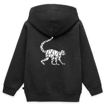 Affe - Kinder Premium Organic Zip Hoodie - Schwarz - Hinten - AI Model Kid Male (0cm)